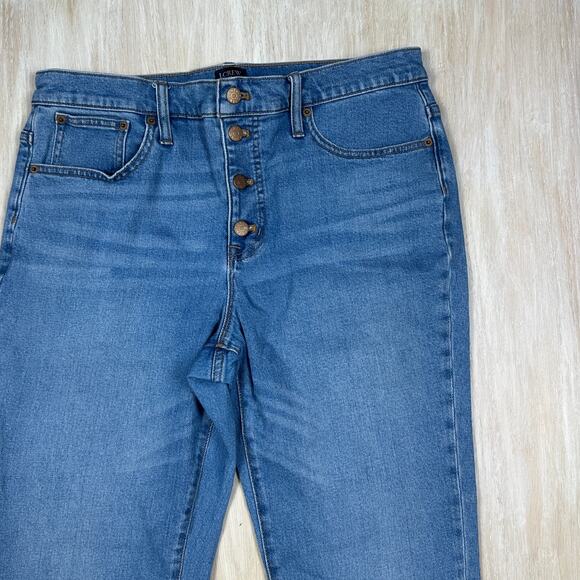 J Crew Essential Straight Jean Denim Women's Blue High Rise Casual Jeans 32 - Picture 2 of 15